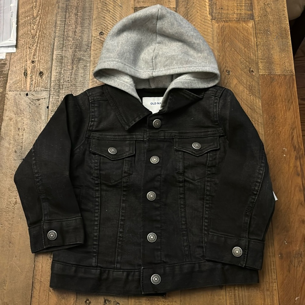 Brand new Old Navy jean jacket with hood.